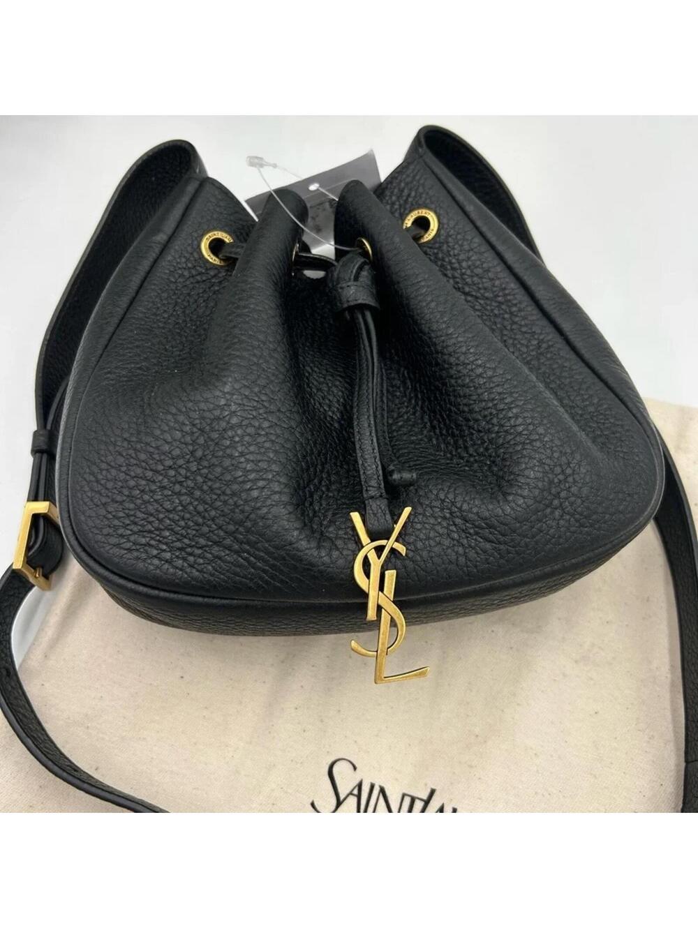 Saint Laurent Mini Paris Vii Bag - Black Leather with Gold YSL Hardware